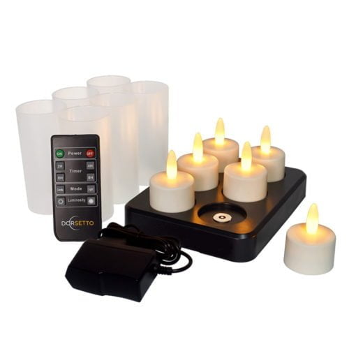 Led waxine oplaadbaar ip68 6 stuks