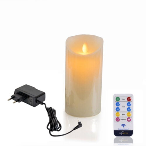 Mooie LED-kaars met oplader en afstandsbediening